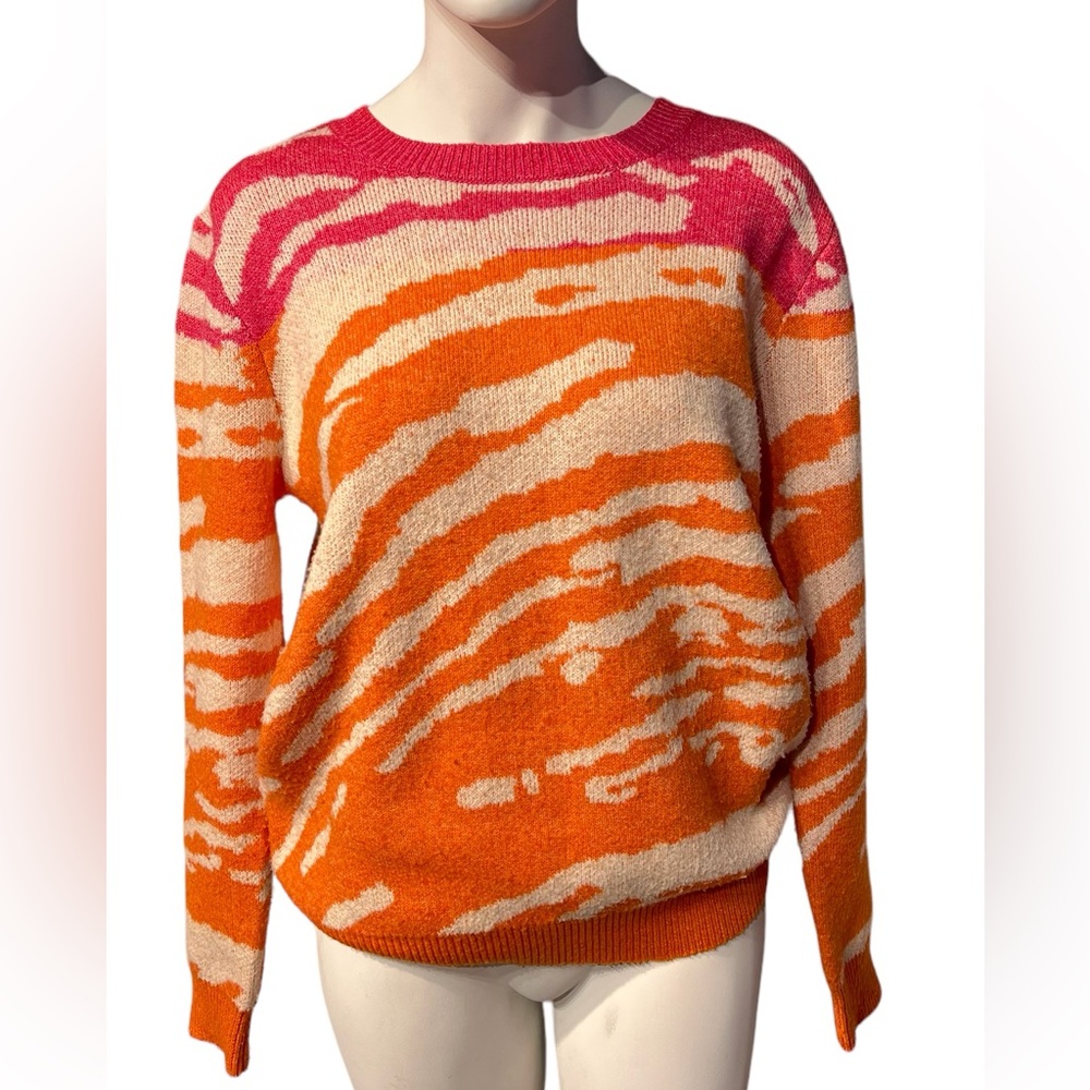 Colorful Zebra Timing Sweater Size M